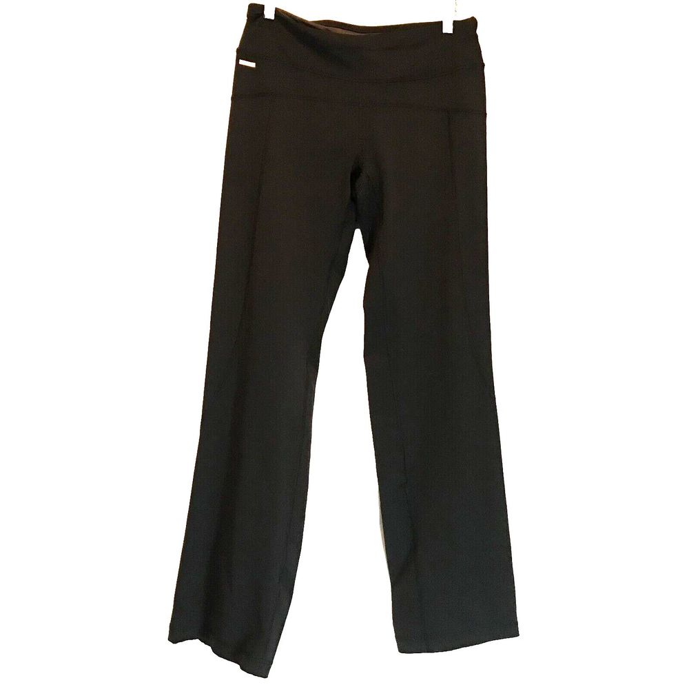 Lole womens black 4 way stretch wicking workout wide leg pants size medium